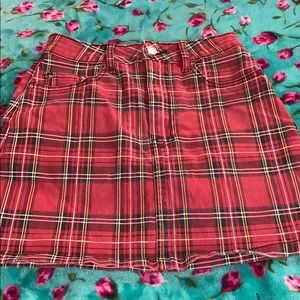Plaid jean skirt